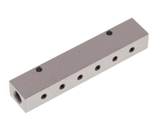 2xG 1/8'' x 12xM5 Aluminium Distributor Block Double-sided 16 Bar