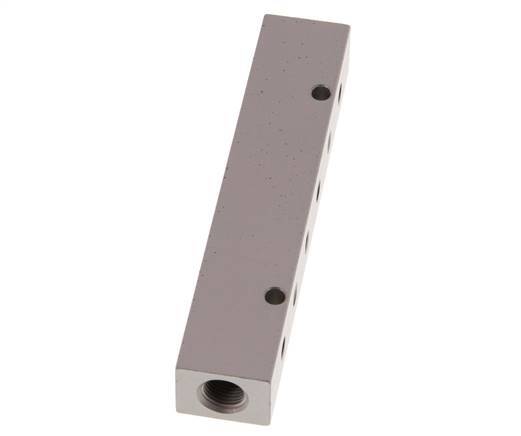 2xG 1/8'' x 12xM5 Aluminium Distributor Block Double-sided 16 Bar