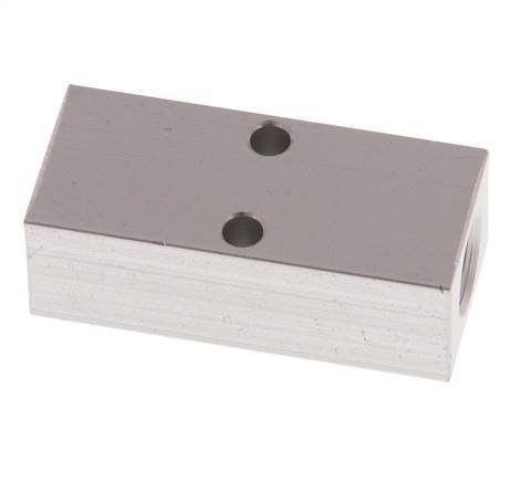 2xG 1/8'' x 2xM5 Aluminium Distributor Block One-sided 16 Bar