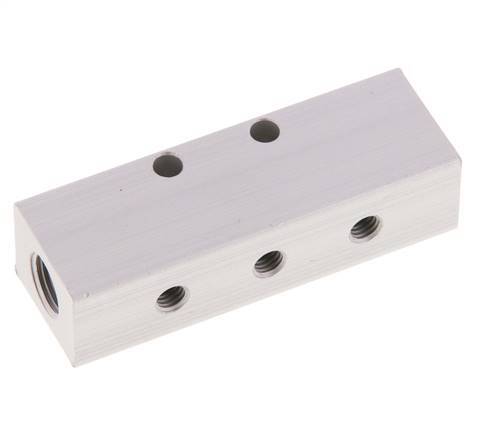 2xG 1/8'' x 3xM5 Aluminium Distributor Block One-sided 16 Bar