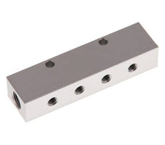 2xG 1/8'' x 4xM5 Aluminium Distributor Block One-sided 16 Bar