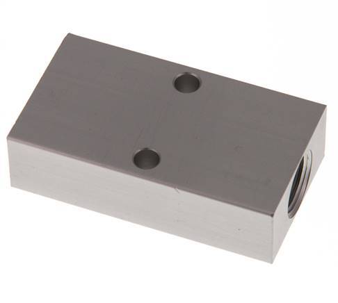 2xG 3/8'' x 2xG 1/4'' Aluminium Distributor Block One-sided 16 Bar