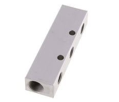 2xG 3/8'' x 3xG 1/4'' Aluminium Distributor Block One-sided 16 Bar