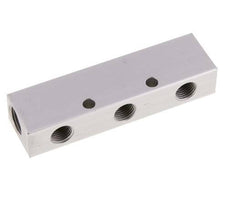 2xG 3/8'' x 3xG 1/4'' Aluminium Distributor Block One-sided 16 Bar