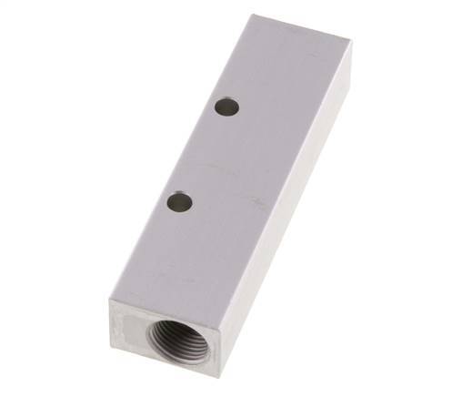 2xG 3/8'' x 3xG 1/4'' Aluminium Distributor Block One-sided 16 Bar