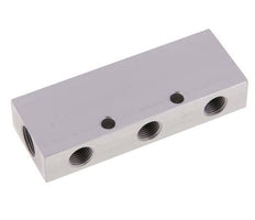 2xG 3/8'' x 6xG 1/4'' Aluminium Distributor Block Double-sided 16 Bar