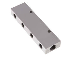 2xG 3/8'' x 8xG 1/4'' Aluminium Distributor Block Double-sided 16 Bar