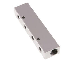 2xG 3/8'' x 4xG 1/8'' Aluminium Distributor Block One-sided 16 Bar