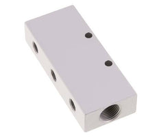 2xG 3/8'' x 6xG 1/8'' Aluminium Distributor Block Double-sided 16 Bar