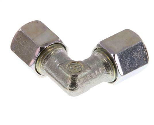 5LL Zinc plated Steel 90 deg Elbow Cutting ring 100 Bar DIN 2353