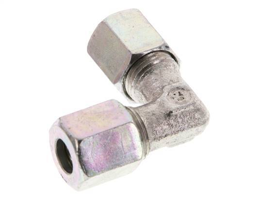 6LL Zinc plated Steel 90 deg Elbow Cutting ring 100 Bar DIN 2353