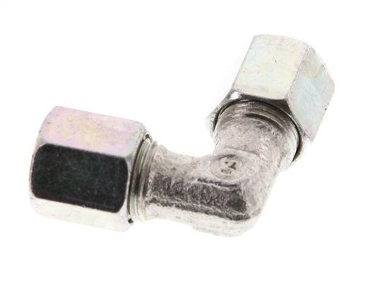 6LL Zinc plated Steel 90 deg Elbow Cutting ring 100 Bar DIN 2353