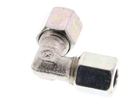 6LL Zinc plated Steel 90 deg Elbow Cutting ring 100 Bar DIN 2353