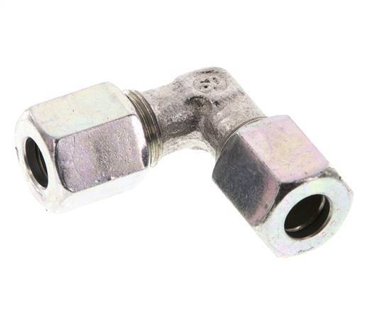 6LL Zinc plated Steel 90 deg Elbow Cutting ring 100 Bar DIN 2353