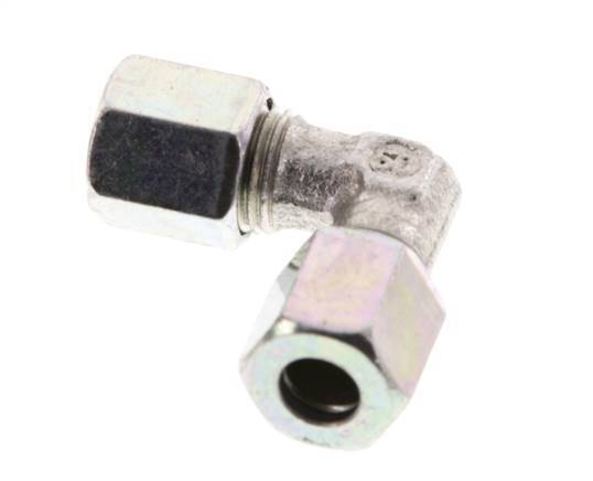 6LL Zinc plated Steel 90 deg Elbow Cutting ring 100 Bar DIN 2353