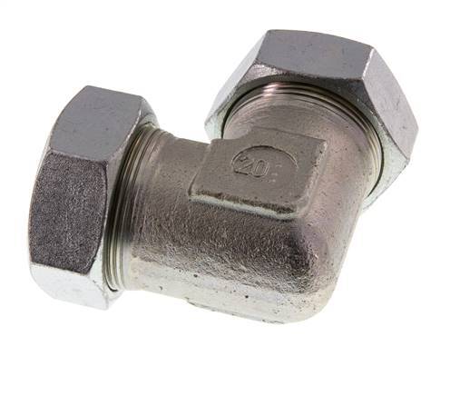 42L Zinc plated Steel 90 deg Elbow Cutting ring 160 Bar DIN 2353