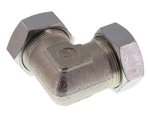 42L Zinc plated Steel 90 deg Elbow Cutting ring 160 Bar DIN 2353