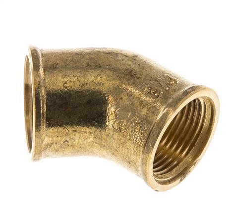 Rp 3/4'' Brass 45 deg Elbow Fitting 16 Bar