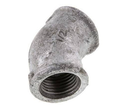 Rp 1/2'' Zinc plated Cast iron 45 deg Elbow Fitting 25 Bar [2 Pieces]