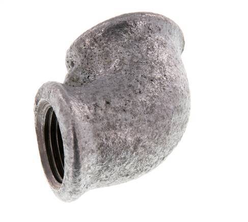 Rp 1/2'' Zinc plated Cast iron 90 deg Elbow Fitting 25 Bar [5 Pieces]