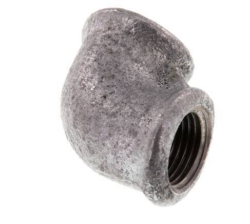 Rp 1/2'' Zinc plated Cast iron 90 deg Elbow Fitting 25 Bar [5 Pieces]