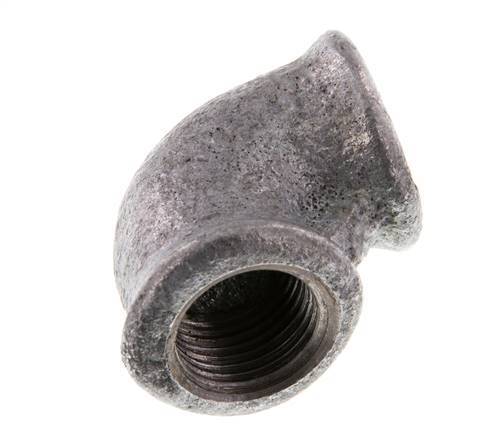 Rp 1/2'' Zinc plated Cast iron 90 deg Elbow Fitting 25 Bar [5 Pieces]