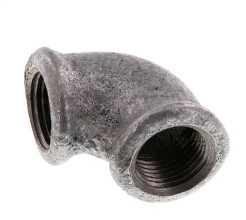 Rp 1/2'' Zinc plated Cast iron 90 deg Elbow Fitting 25 Bar [5 Pieces]