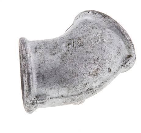 Rp 3/4'' Zinc plated Cast iron 45 deg Elbow Fitting 25 Bar [2 Pieces]