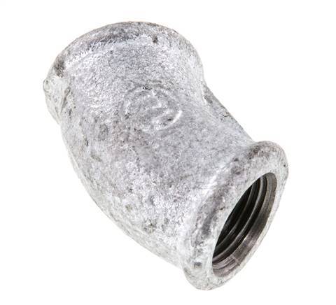 Rp 3/8'' Zinc plated Cast iron 45 deg Elbow Fitting 25 Bar [2 Pieces]