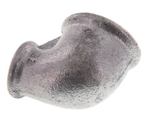 Rp 1'' x Rp 1/2'' Zinc plated Cast iron 90 deg Elbow Fitting 25 Bar [2 Pieces]
