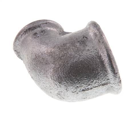 Rp 1'' x Rp 1/2'' Zinc plated Cast iron 90 deg Elbow Fitting 25 Bar [2 Pieces]