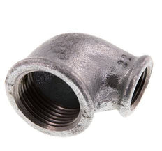 Rp 1'' x Rp 1/2'' Zinc plated Cast iron 90 deg Elbow Fitting 25 Bar [2 Pieces]