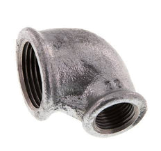 Rp 1'' x Rp 1/2'' Zinc plated Cast iron 90 deg Elbow Fitting 25 Bar [2 Pieces]