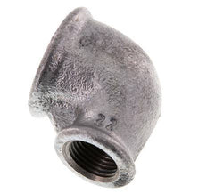 Rp 1'' x Rp 1/2'' Zinc plated Cast iron 90 deg Elbow Fitting 25 Bar [2 Pieces]