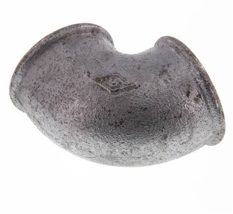 Rp 1 1/2'' Zinc plated Cast iron 90 deg Elbow Fitting 25 Bar