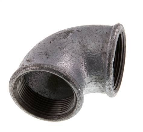 Rp 1 1/2'' Zinc plated Cast iron 90 deg Elbow Fitting 25 Bar