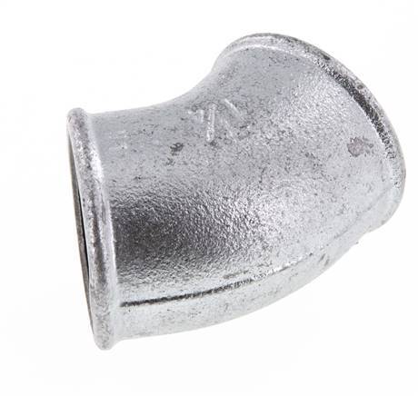 Rp 1 1/4'' Zinc plated Cast iron 45 deg Elbow Fitting 25 Bar