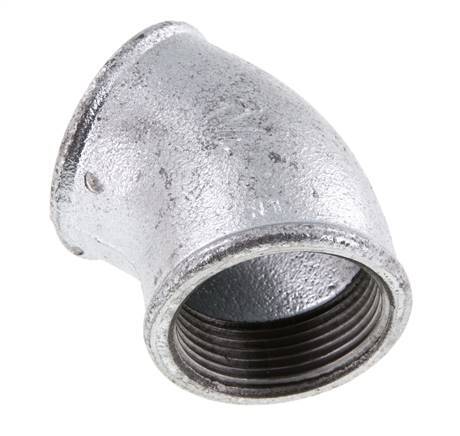 Rp 1 1/4'' Zinc plated Cast iron 45 deg Elbow Fitting 25 Bar