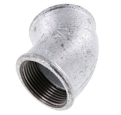 Rp 1 1/4'' Zinc plated Cast iron 45 deg Elbow Fitting 25 Bar