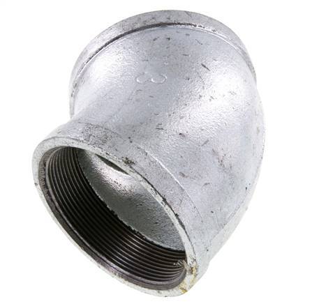 Rp 3'' Zinc plated Cast iron 45 deg Elbow Fitting 25 Bar