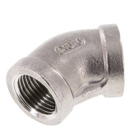 Rp 1/2'' Stainless steel 45 deg Elbow Fitting 16 Bar