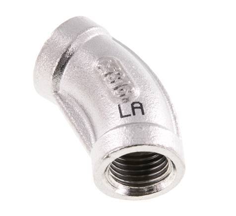 Rp 1/4'' Stainless steel 45 deg Elbow Fitting 16 Bar [2 Pieces]