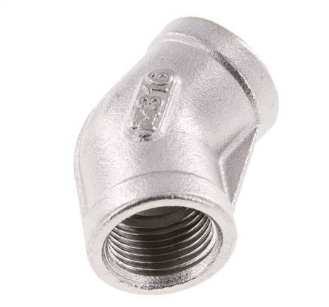 Rp 3/8'' Stainless steel 45 deg Elbow Fitting 16 Bar [2 Pieces]