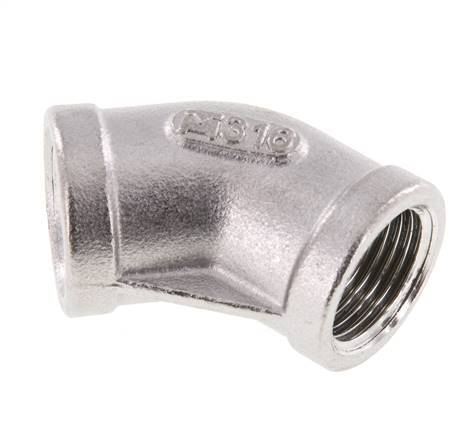 Rp 3/8'' Stainless steel 45 deg Elbow Fitting 16 Bar [2 Pieces]