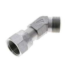 UN 13/16''-16 x UN 13/16''-16 F/M Zinc plated Steel 45 deg Elbow Fitting ORFS 630 Bar - Hydraulic