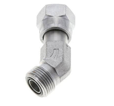 UN 13/16''-16 x UN 13/16''-16 F/M Zinc plated Steel 45 deg Elbow Fitting ORFS 630 Bar - Hydraulic