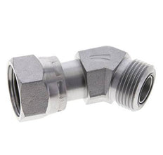 UN 1-3/16''-12 x UN 1-3/16''-12 F/M Zinc plated Steel 45 deg Elbow Fitting ORFS 400 Bar - Hydraulic