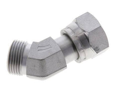 UN 1-3/16''-12 x UN 1-3/16''-12 F/M Zinc plated Steel 45 deg Elbow Fitting ORFS 400 Bar - Hydraulic