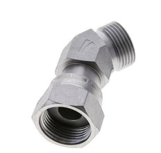 UN 1-3/16''-12 x UN 1-3/16''-12 F/M Zinc plated Steel 45 deg Elbow Fitting ORFS 400 Bar - Hydraulic