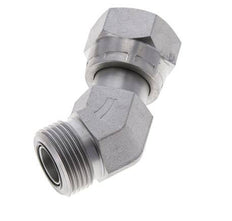 UN 1-3/16''-12 x UN 1-3/16''-12 F/M Zinc plated Steel 45 deg Elbow Fitting ORFS 400 Bar - Hydraulic
